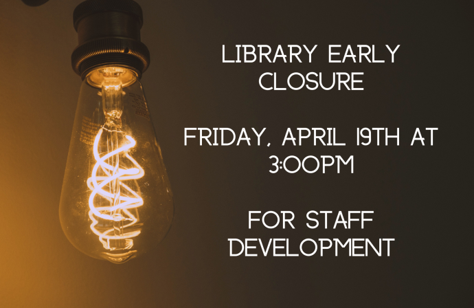 Eaton Public Library early closure on April 19th at 3pm